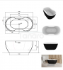 BESCO Wanna wolnostojąca Navia Matt B&W 150x80 + maskownica syfonu z przelewem biała #WAS-150NMBI